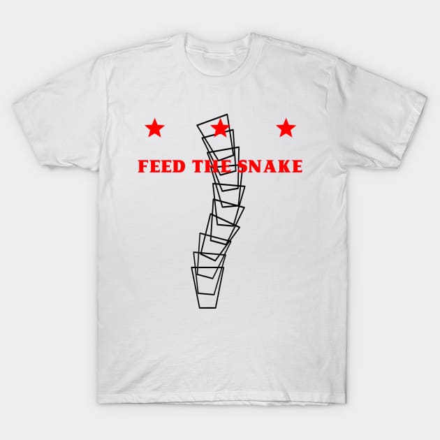 feed the snake (black red text) T-Shirt by branfordia